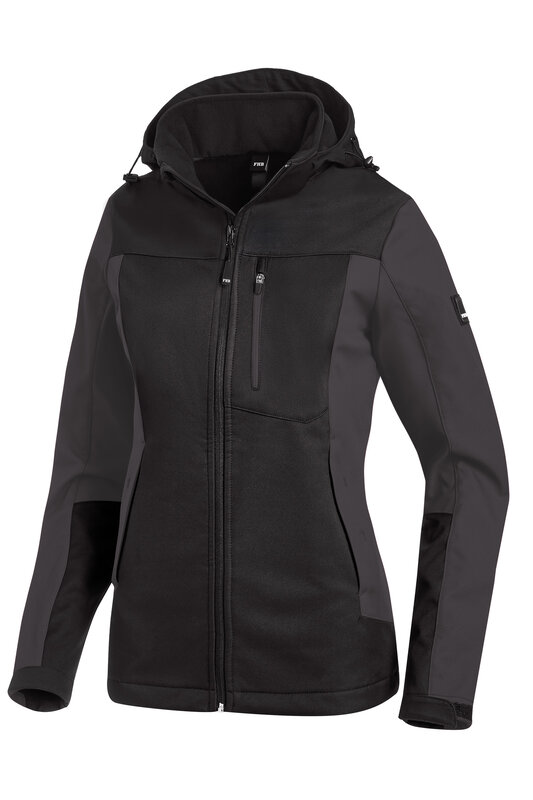FHB JULIA Damen Softshelljacke, anthrazit-schwarz