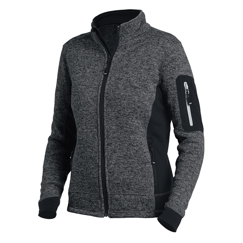 FHB MARIEKE Strick-Fleece-Jacke Damen, anthrazit-schwarz
