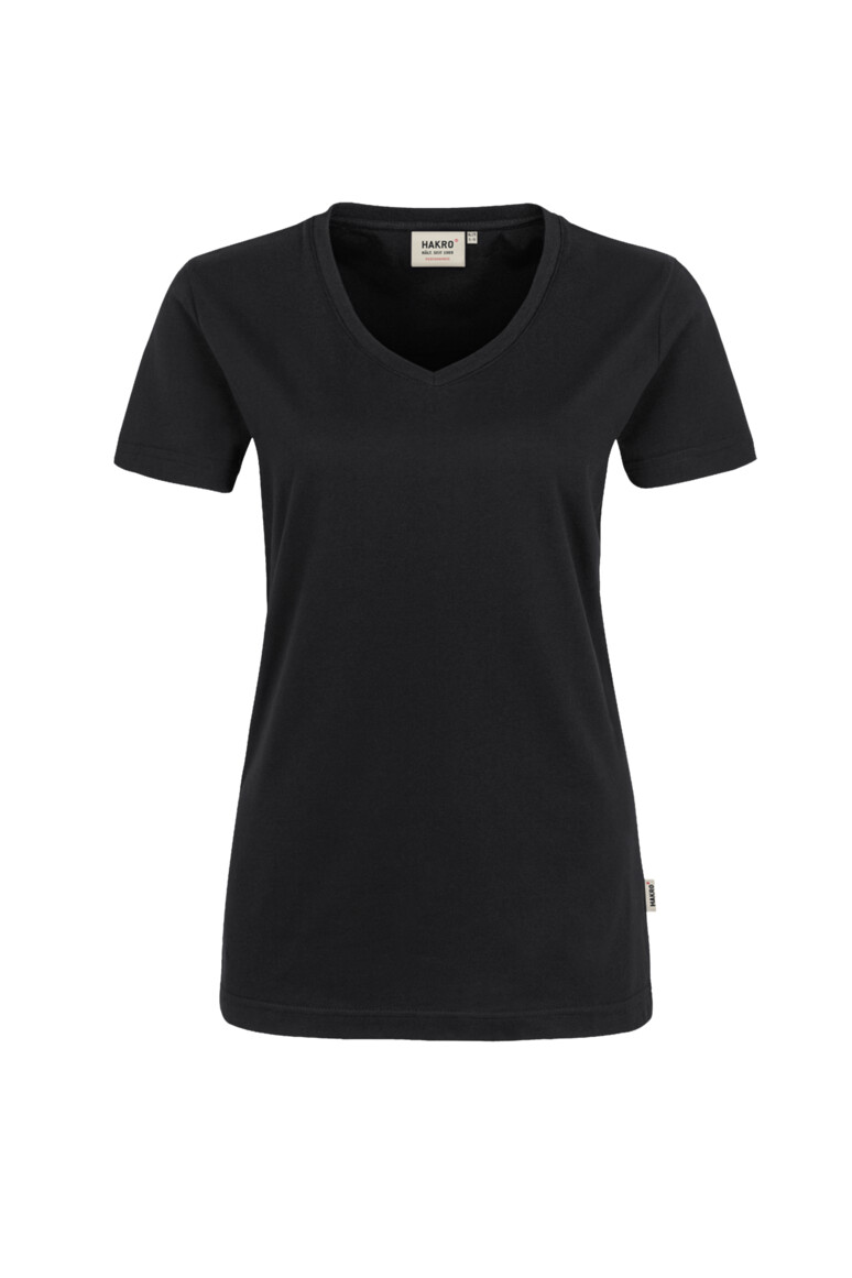 HAKRO Damen V-Shirt Mikralinar® | schwarz
